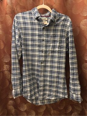 Goodthreads Blue and White Plaid Button-Down Shirt